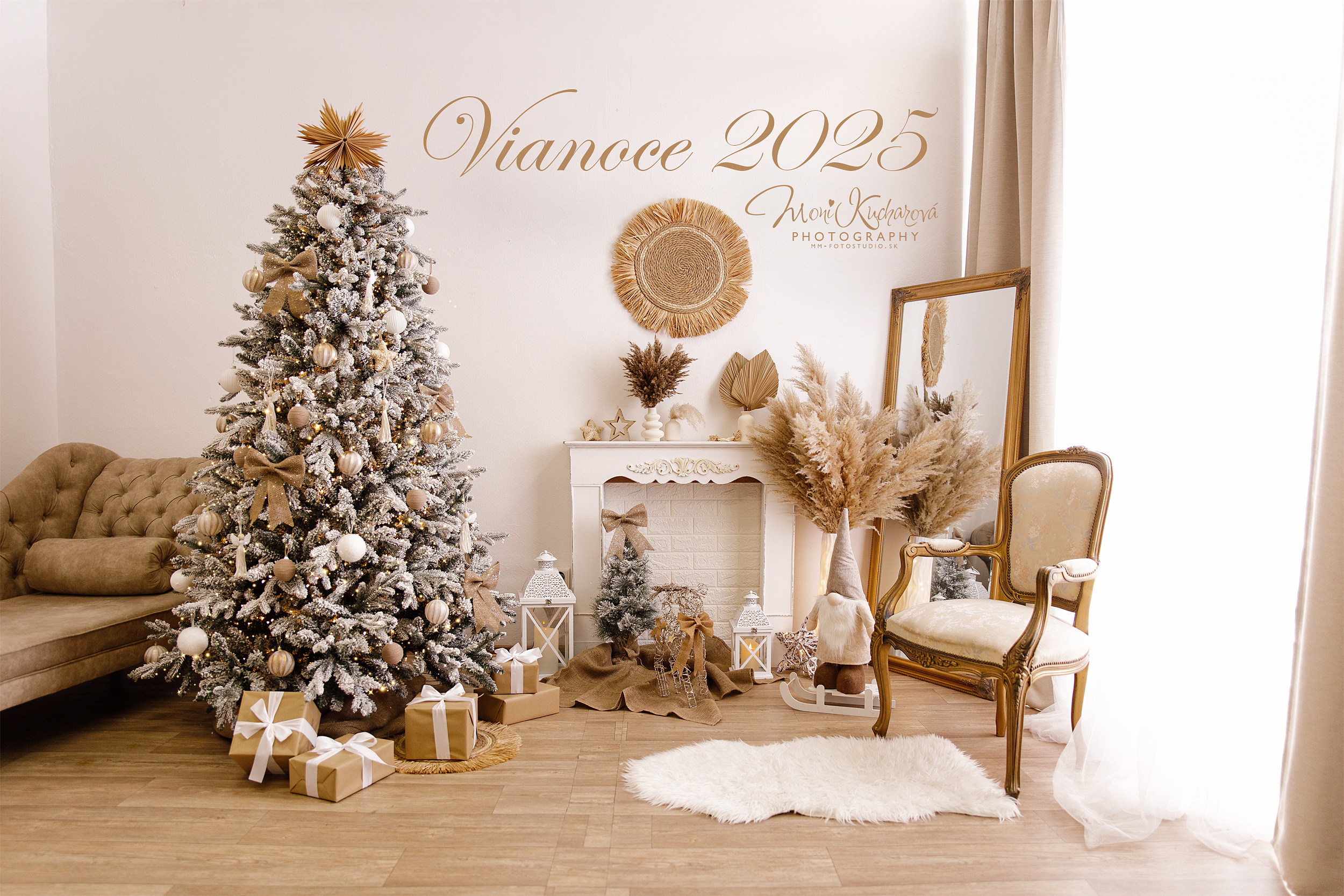 Vianočné fotenie v štúdiu – scandi-boho scéna
